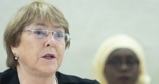 La Alta Comisionada de las Naciones Unidas para los Derechos Humanos, Michelle Bachelet, se dirige a la 41ª Sesión del Consejo de Derechos Humanos en Ginebra el 24 de junio de 2019.