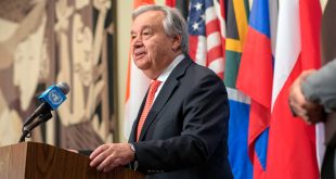 El Secretario General, António Guterres, durante una comparecencia en la sede de la ONU en Nueva York.