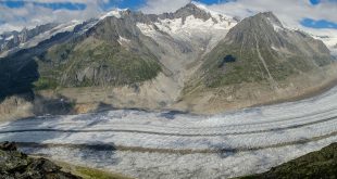 El glaciar más grande de los Alpes Suizos, Aletschgletscher, se está derritiendo rápidamente y podría desaparecer para 2100.