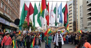 Movilización ciudadana en La Paz exigiendo una segunda vuelta para la elección del presidente de Bolivia. 24 de octubre 2019.