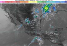 Durante la tarde ambiente caluroso a muy caluroso en la región, prevaleciendo la onda de calor en Michoacán (centro y suroeste)
