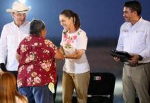 La presidenta Sheinbaum entregó títulos de concesión de agua e inauguró canal de riego en Valle del Mayo, Sonora