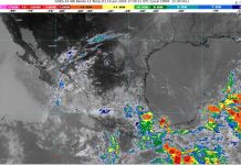 Intervalos de chubascos con lluvias puntuales fuertes (25 a 50 mm): Michoacán (centro y este)