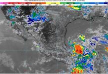 Intervalos de chubascos con lluvias puntuales fuertes (25 a 50 mm): Michoacán (norte, centro y este). Lluvias intensas en zonas del occidente, oriente y sureste del país