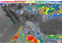 Lluvias muy fuertes con puntuales intensas (75 a 150 mm): Sinaloa (sur), Durango (suroeste), Nayarit (norte), Michoacán (costa) y Guerrero (suroeste)