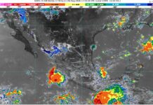 Lluvias fuertes con puntuales muy fuertes (50 a 75 mm): Michoacán (centro y sur). Temperaturas máximas de 35 a 40 °C: centro y suroeste