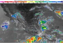 Lluvias fuertes con puntuales muy fuertes (50 a 75 mm): Michoacán (oeste, centro y sur). Temperaturas máximas de 35 a 40 °C