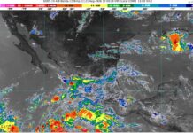Lluvias fuertes con puntuales muy fuertes (50 a 75 mm): Michoacán (oeste). Temperaturas máximas de 30 a 35 °C