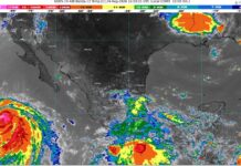 Lluvias fuertes con puntuales muy fuertes (50 a 75 mm): Nayarit (sur), Jalisco (oeste y centro), Colima y Michoacán (norte y oeste)