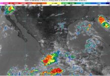 Lluvias fuertes con puntuales muy fuertes (50 a 75 mm): Michoacán (oeste). Temperaturas máximas de 35 a 40 °C
