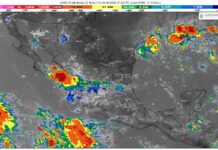 Chubascos con lluvias puntuales fuertes (25 a 50 mm): Michoacán (oeste y centro)