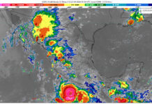 Lluvias muy fuertes con puntuales intensas (75 a 150 mm): Michoacán (oeste y costa)