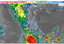EN LAS PRÓXIMAS HORAS, SE PRONOSTICAN LLUVIAS PUNTUALES INTENSAS EN CHIHUAHUA, DURANGO, COLIMA, MICHOACÁN, GUERRERO, OAXACA Y CHIAPAS