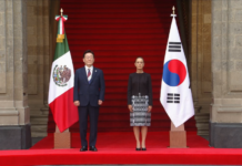Sheinbaum recibe al presidente de Corea del Sur