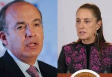 El espurio Calderón hablando de democracia. Así está la derecha mexicana”, denuncia la Presidenta Sheinbaum