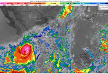 Lluvias muy fuertes con puntuales intensas (75 a 150 mm): Coahuila (noreste), Nuevo León (norte), Tamaulipas (noroeste), Durango (norte y noreste), Zacatecas (noroeste y norte) y San Luis Potosí (oeste y noroeste). Lluvias fuertes con puntuales muy fuertes (50 a 75 mm): Michoacán (norte)