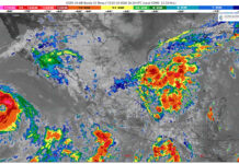 Chubascos con lluvias puntuales fuertes (25 a 50 mm): Michoacán (este, centro, oeste y costa)