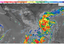 Lluvias fuertes con puntuales muy fuertes (50 a 75 mm): Michoacán (este)