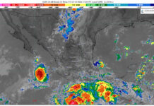Lluvias fuertes con puntuales muy fuertes (50 a 75 mm): Michoacán (oeste, centro y sur)
