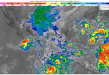 Lluvias fuertes con puntuales muy fuertes (50 a 75 mm): Michoacán (oeste, centro y sur)