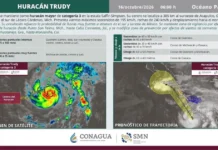 Huracán Trudy , de categoría tres, se acercará este fin de semana a las costas de Jalisco